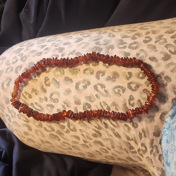 Vintage golden amber nuggets necklace - Picture 2 of 2